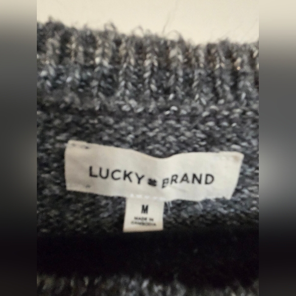 Lucky Brand Charcoal Cable Knit Slouchy Sweater. Excellent Condition. - Picture 7 of 8